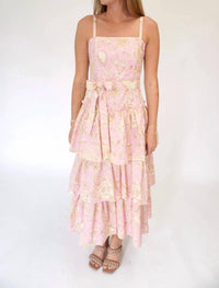 Tcec - Aria Floral Tiered Ruffle Midi Dress