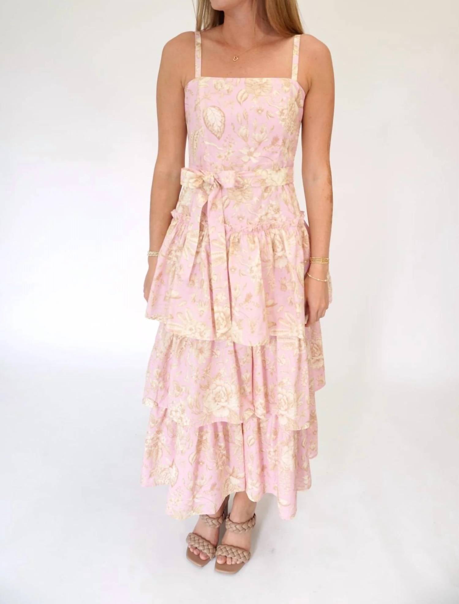 Tcec - Aria Floral Tiered Ruffle Midi Dress