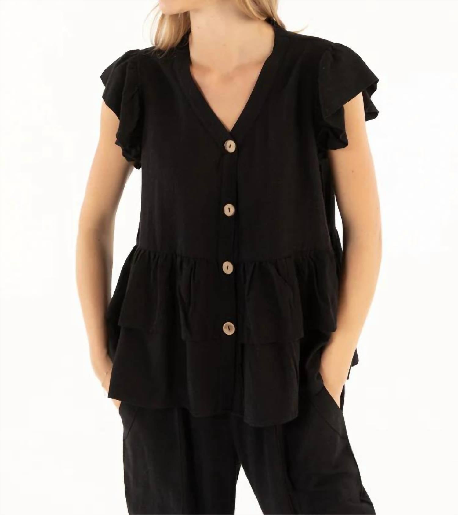 Isle By Melis Kozan - Melton V-neck Top