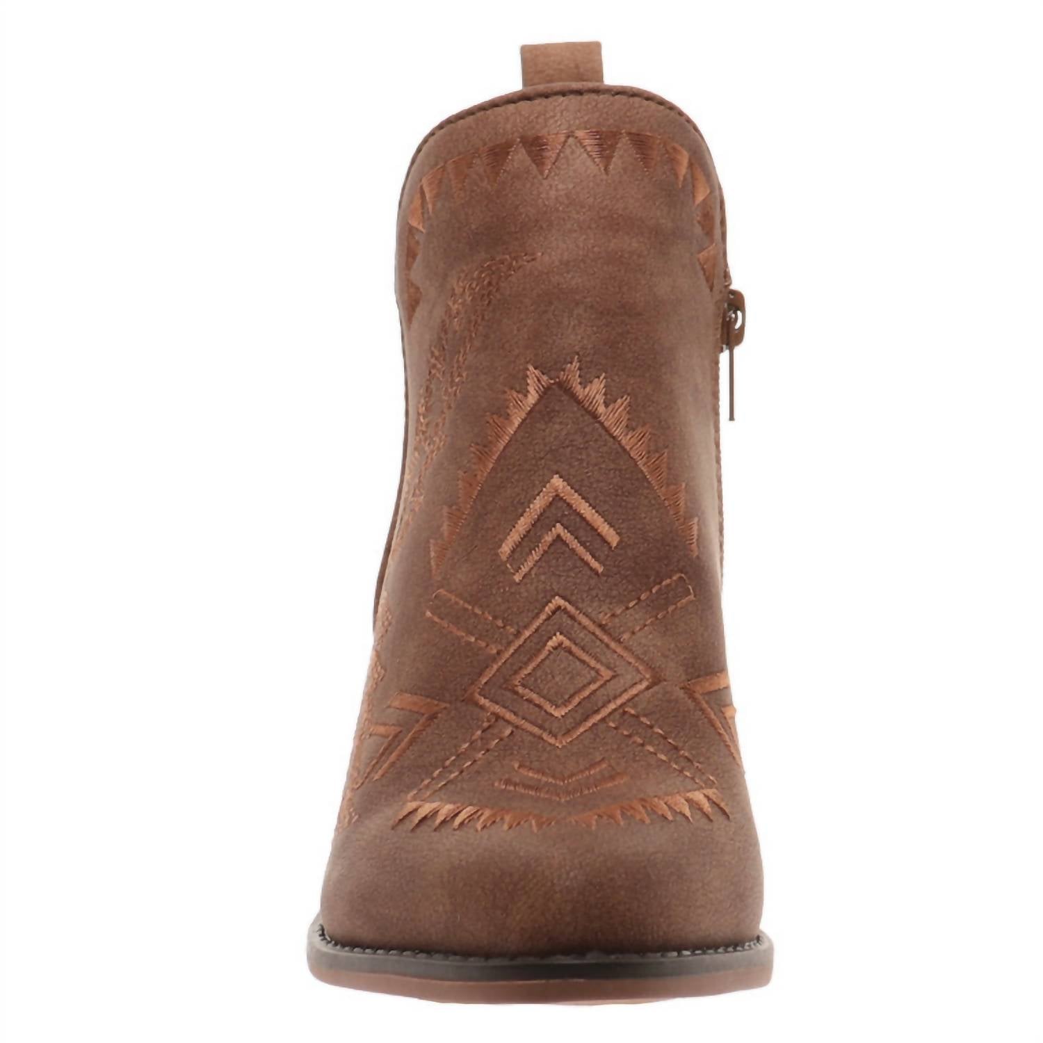 Pierre Dumas Women's Western Ankle Bootie in whiskey 2 - women's shoe - alternate view
