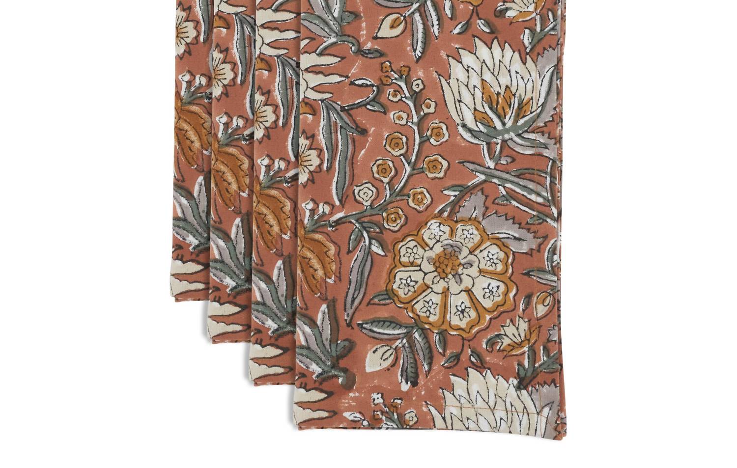 Saro Lifestyle - Botanical Pattern Cotton Napkins - Set Of 4