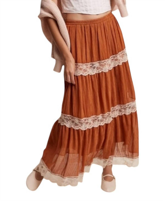 Listicle - Lace Tiered Maxi Skirt