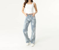 Soulofmu - Women's Patchwork High Waisted Jean