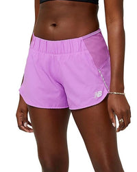 New Balance Women's Impact Run 3in Short in cosmic rose - women's shorts - detail view