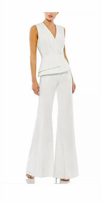 Mac Duggal - Peplum Wide Leg Jumpsuit