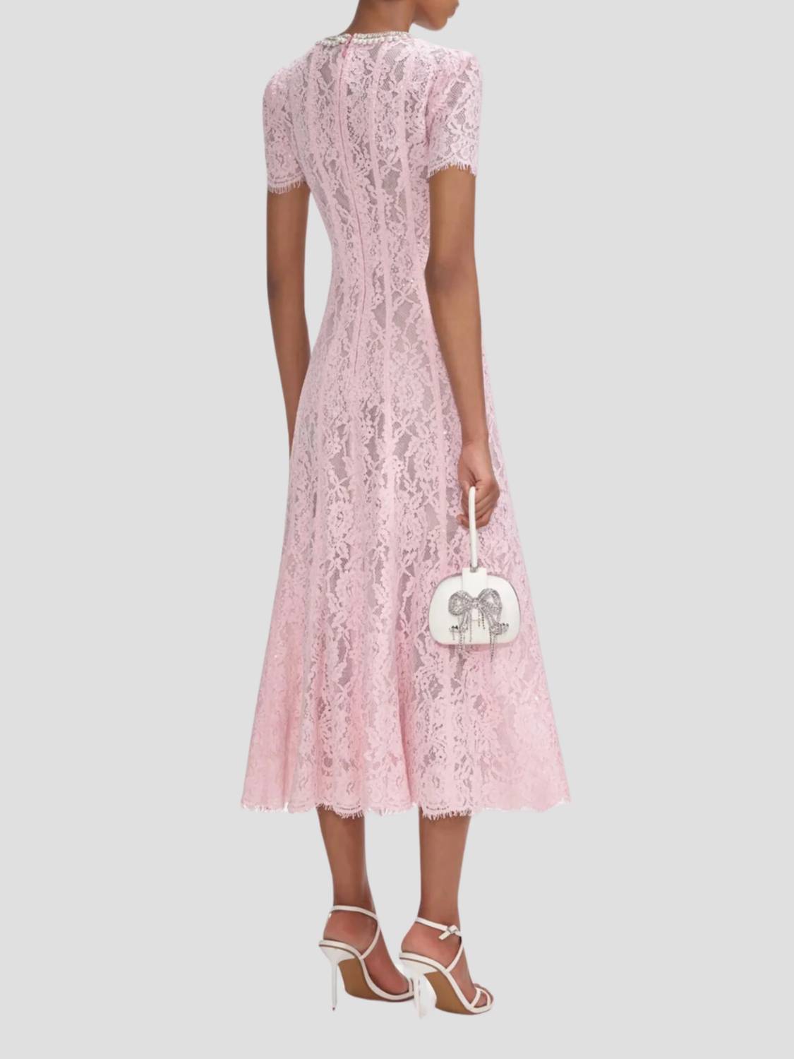 Self-Portrait - Lace Embellished Midi Dress