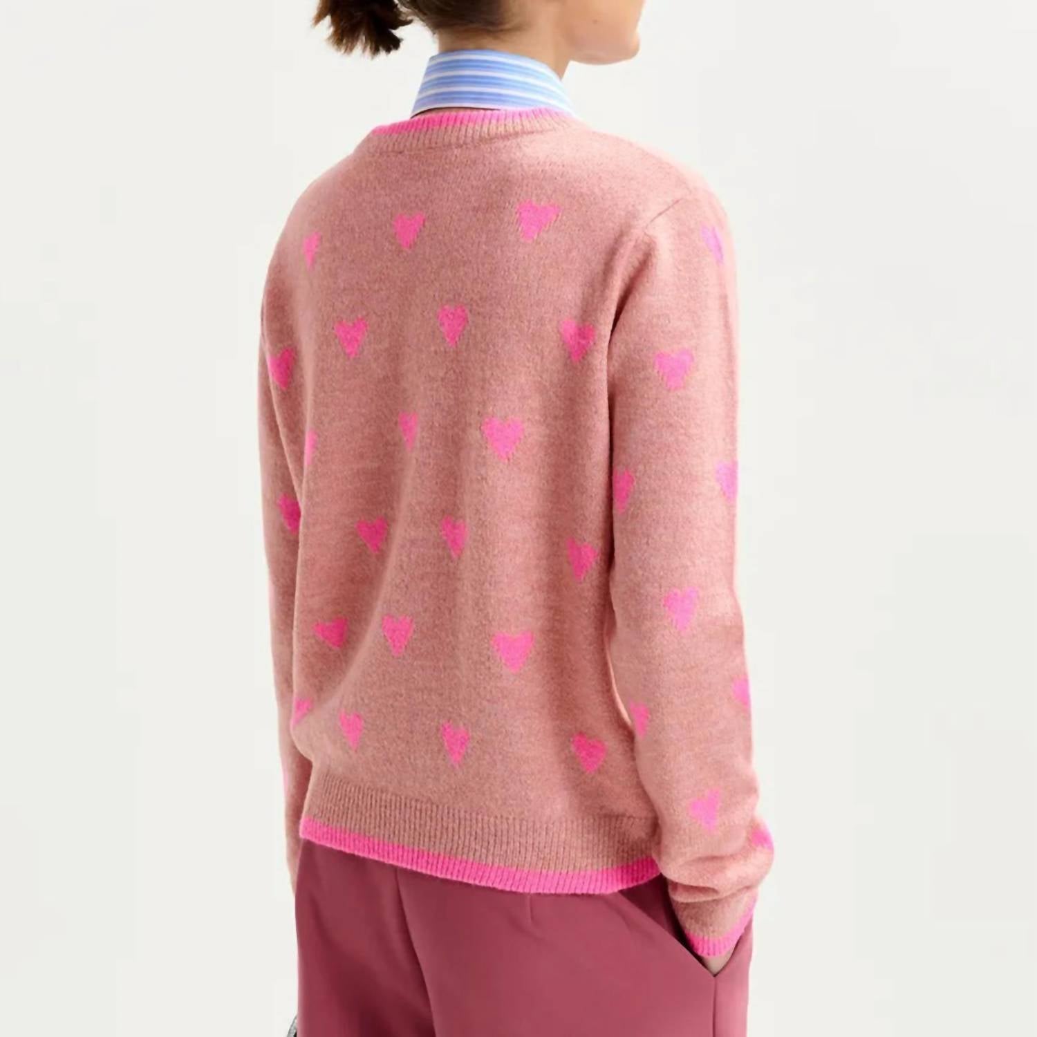 Essentiel Antwerp - Heart Intarsia Wool Blend Sweater