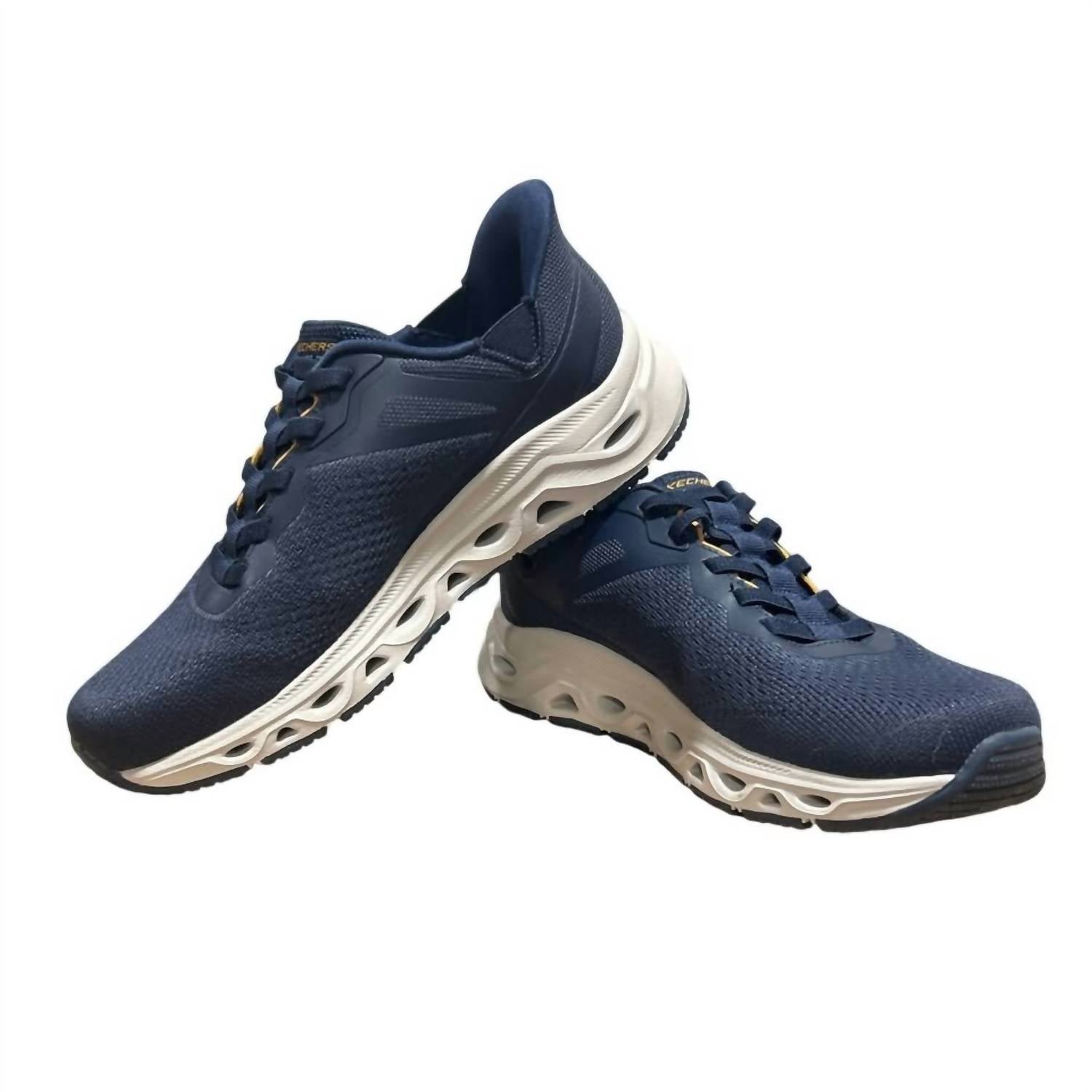 Skechers Men's Mesh Hands Free Swift Fit Athletic Shoes in navy blue - men's shoe - alternate view
