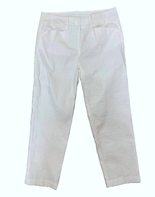Beachtime - Women Searsucker Stretch Capri Pant
