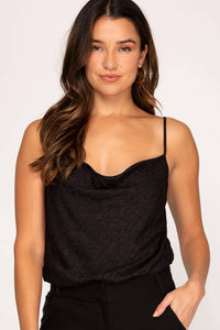 She + Sky - Cowl Neck Cami Bodysuit