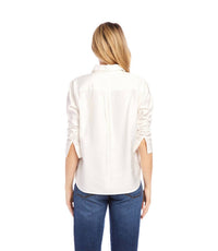 Karen Kane - Karen Kane: Ruched Sleeve Shirt
