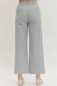 Entro - Solid Wide Leg Scallop Pocket Pants