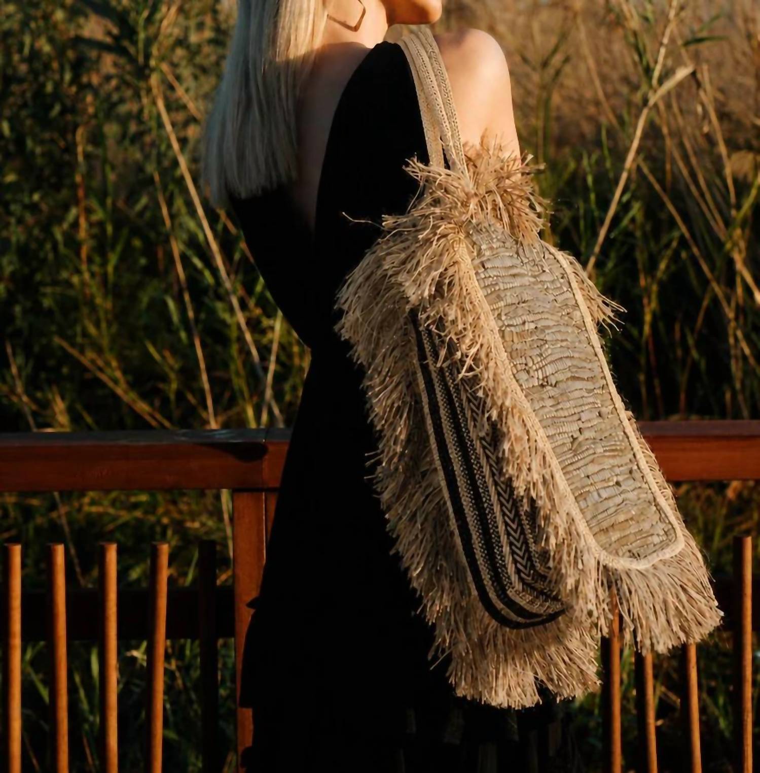 Elektra'S Workshop - Women's Handmade Woven Leather Fringe Tote Bag