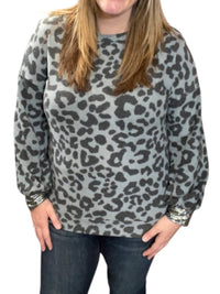 Honeyme - Leopard Cross Back Sweater