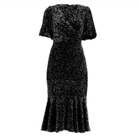 Shoshanna - Colette Silk Blend Velvet Dot Dress
