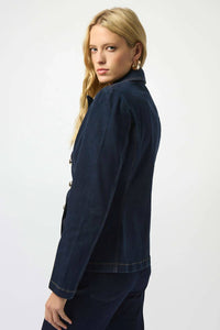 Joseph Ribkoff - Stretch Denim Fitted With Buttons Blazer