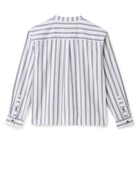 Cartolina Nantucket Rosalie Button Down Shirt in coastal indigo stripe - women's shirt - view 4