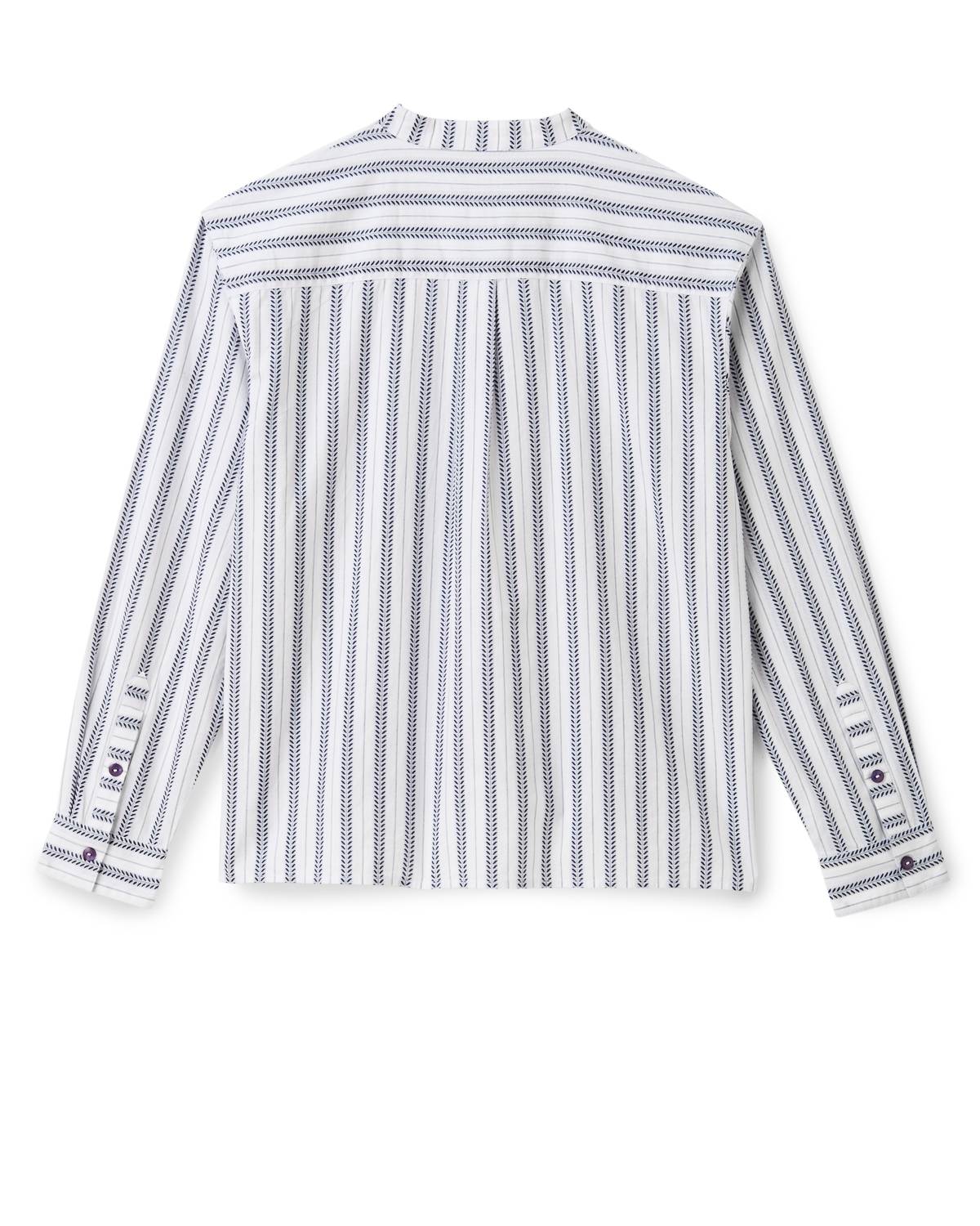 Cartolina Nantucket Rosalie Button Down Shirt in coastal indigo stripe - women's shirt - view 4