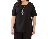On The Plus Side - Rayon Short Sleeve Top - Plus