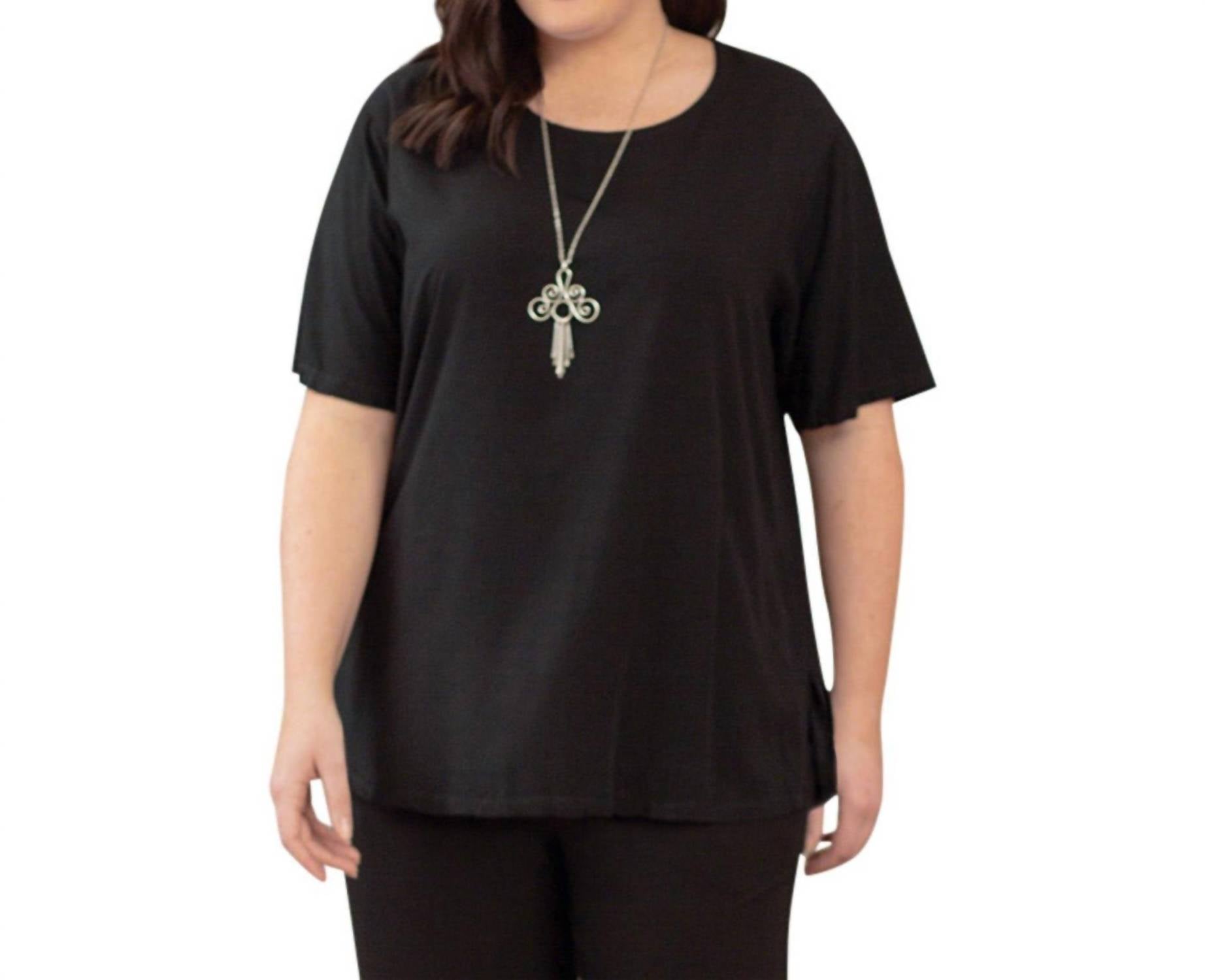 On The Plus Side - Rayon Short Sleeve Top - Plus