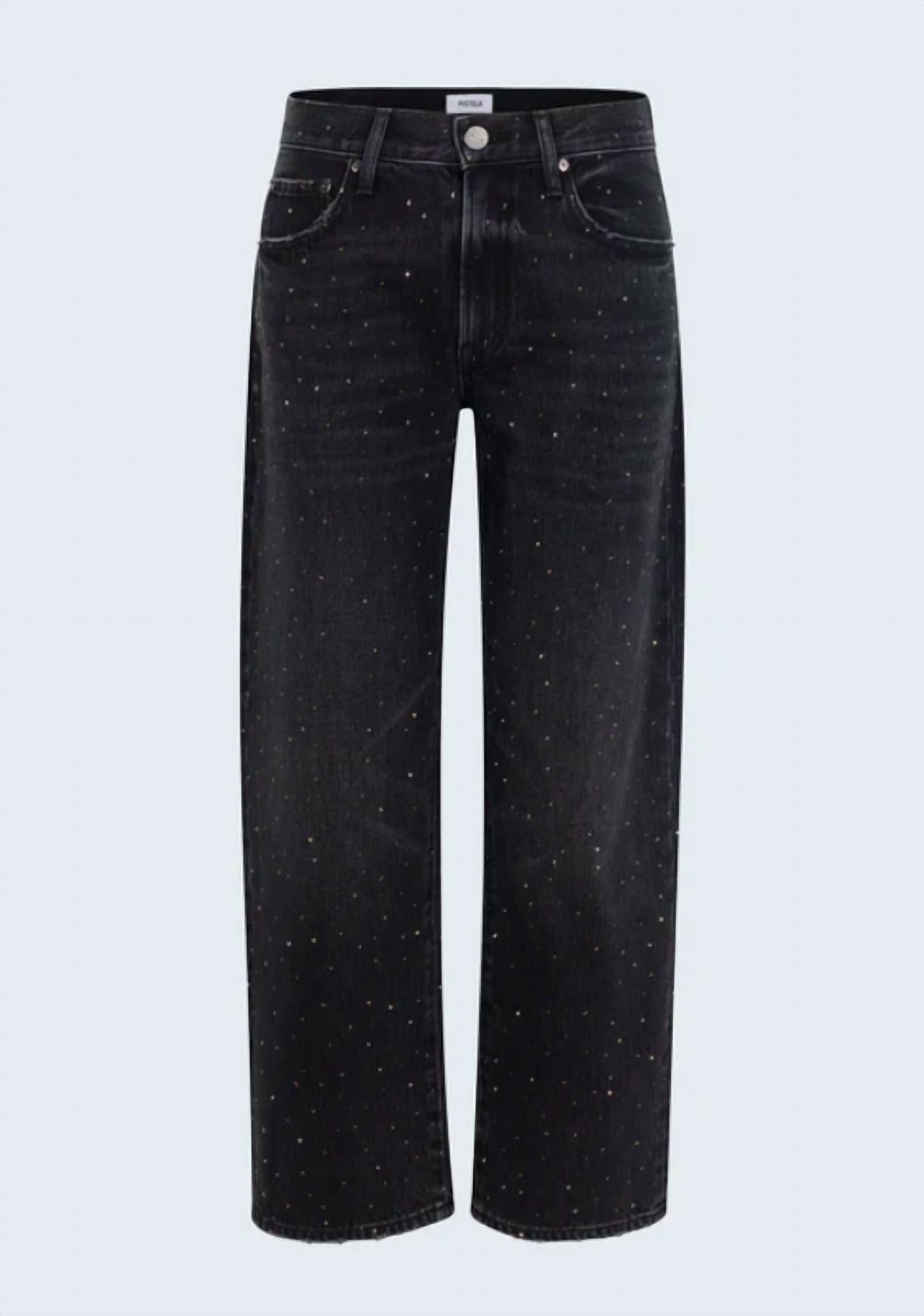 PISTOLA Lexi Mid Rise Bowed Straight Jeans in silver screen 1 - women's jeans - view 4
