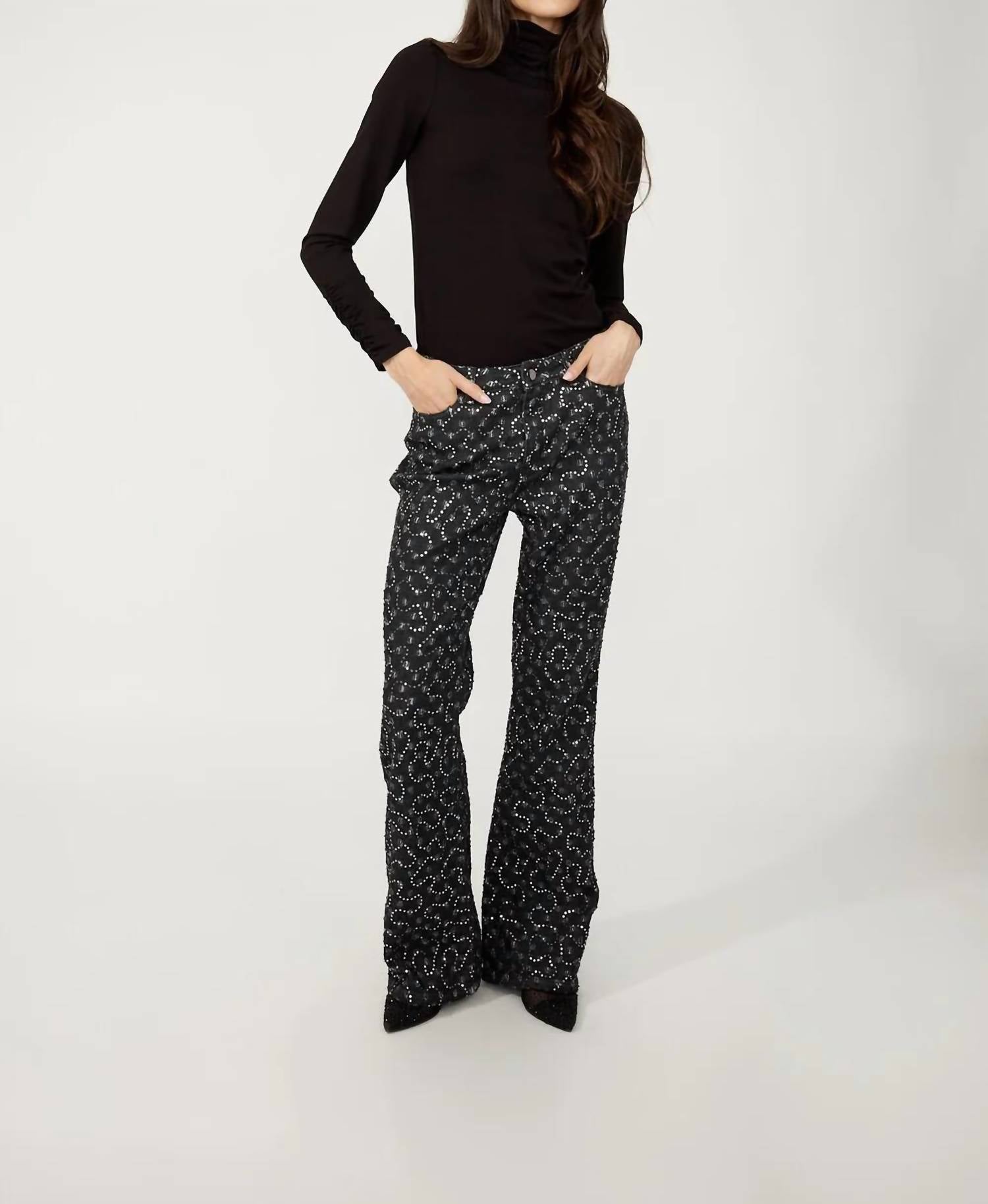 Frank Lyman - Cindra Crystal Abstract Flare Pant
