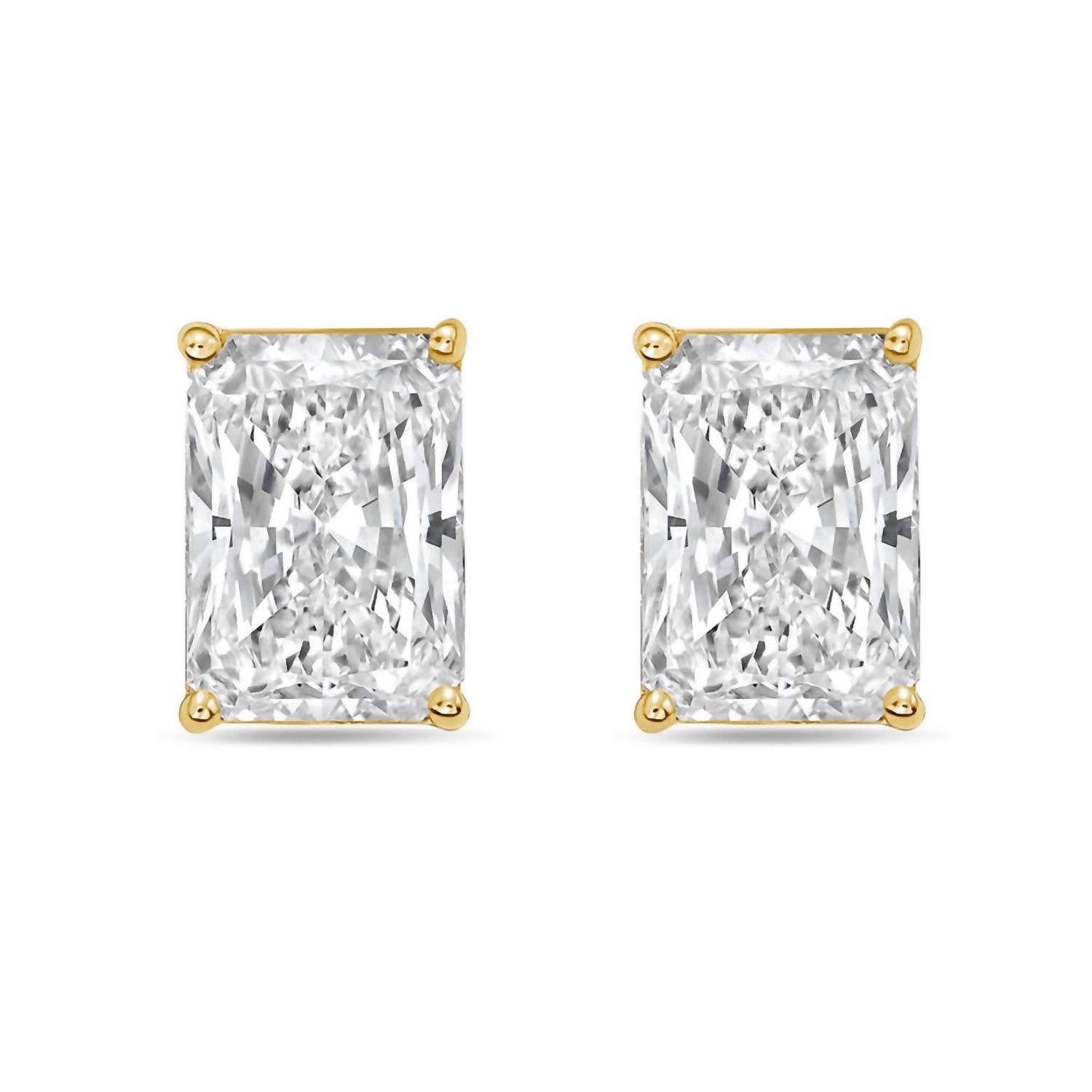 Diana M Jewels - Women's Radiant Lab-grown Diamond Stud Earrings (6.00 Tcw) - Elegant