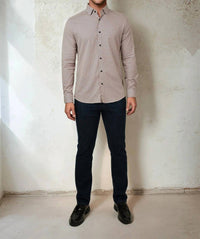 Stone Rose - Printed Micro Weave Long Sleeve Shirt