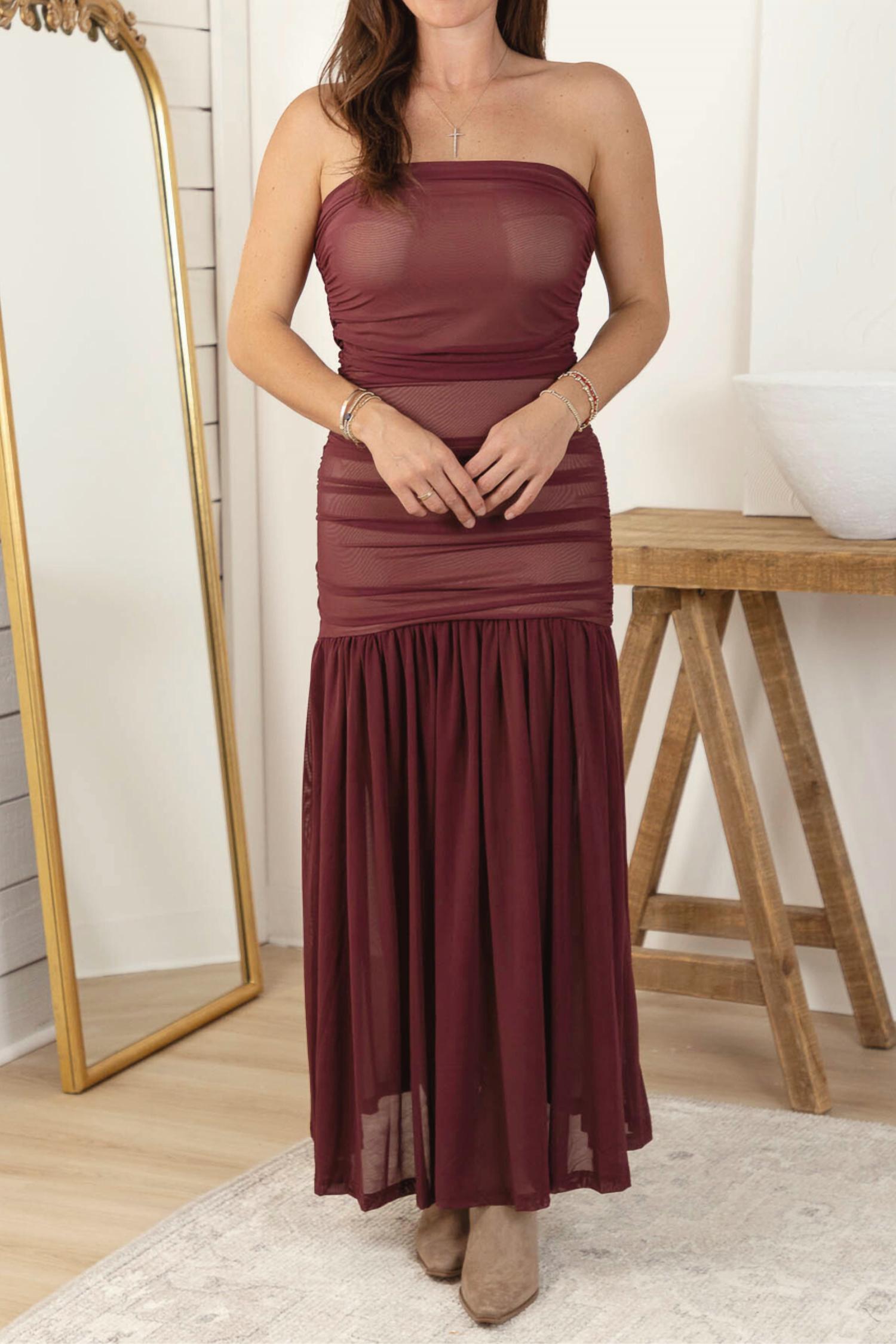 Olivaceous - Clara Midi Mesh Dress