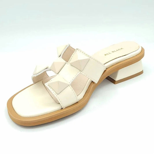 All Black - Women's Pyramid Stud Mule