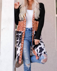 Shewin - Western Pattern Cow Front Cardigan