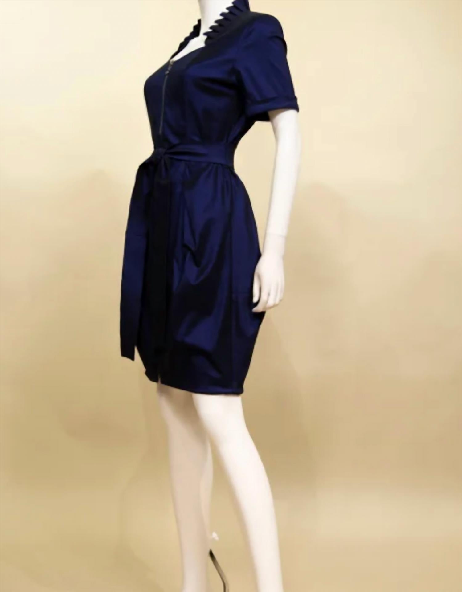 Samuel Dong Women's Full Zip Dress in midnight blue 1 - women's dress - view 6