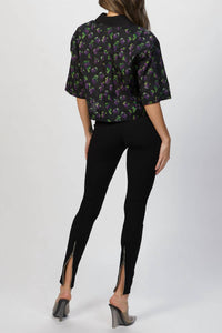 PRINTED CROPPED BLOUSE