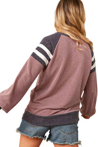 Sugarfox - STRIPE LONG SLEEVES TOP