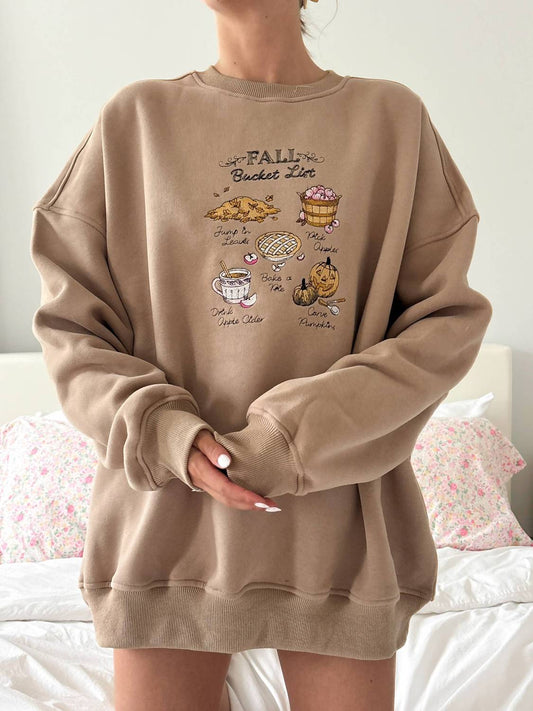 Sunkissed Coconut - Autumn Fall Bucket List Crewneck Sweater