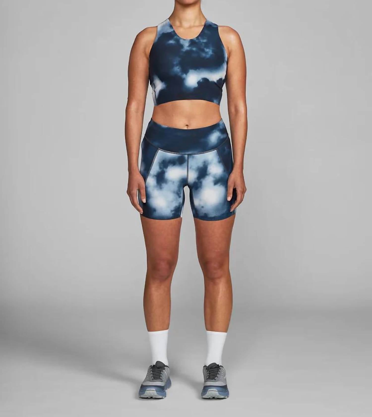 Janji Pace 5" Short in stormy sky - women's shorts - detail view