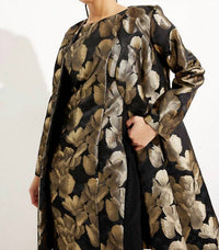 Joseph Ribkoff - Foil Leaf Open Front Coat