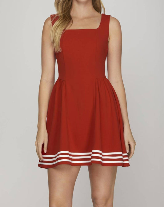 She + Sky - GAME DAY SLEEVELESS SQUARE NECK MINI DRESS