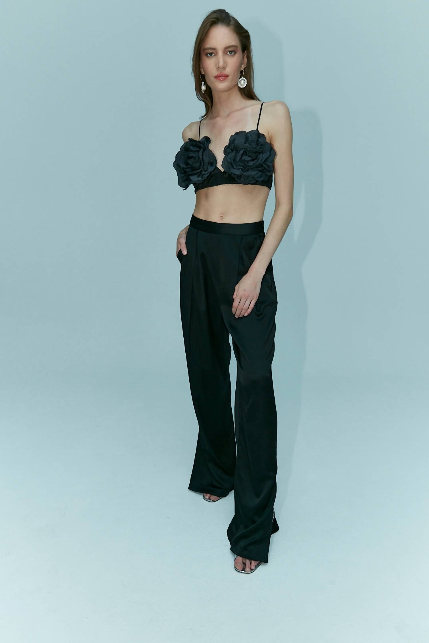 Aiifos Flora Bra Top in black - women's shirt - alternate view