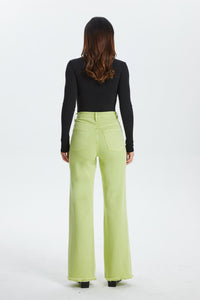 Bayeas Stella High Rise Wide Leg Jeans in pistachio - women's jeans - alternate view