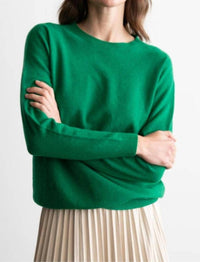Elle Grey Soft Cozy Knit Sweater in green - women's sweater