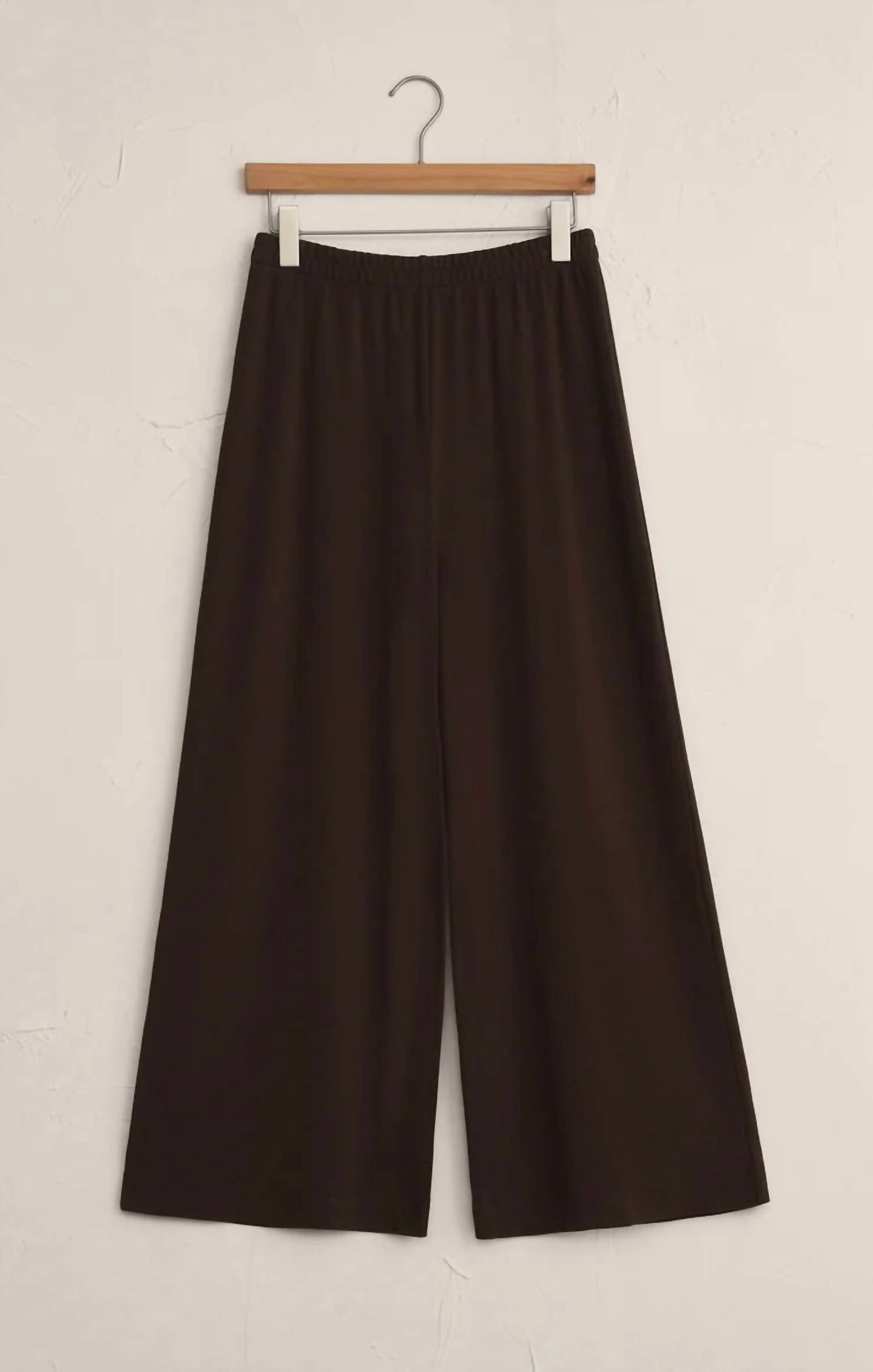 Z Supply Scout Luxe Rib Wide Leg Pants in brown - women's pants - view 6