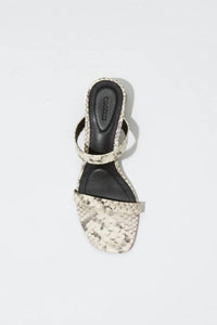 JONATHAN SIMKHAI Women's Clara Snake Print Leather Block Heel in natural - women's sandal - alternate view