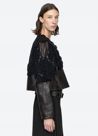 Sea - Gwen Leather Jacket Crochet Overlay