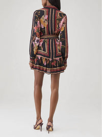 FARM RIO Chenille Flowers Mini Dress in black - women's dress - detail view