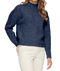 Flags & Anthem Bethania Funnel Neck Long Sleeve Sweater in navy - women's sweater