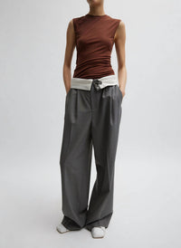 Tibi - Grant Suiting Fold Over Trouser