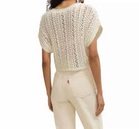 Z Supply Ballast Crochet Top in white - women's tank top - detail view