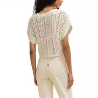Z Supply Ballast Crochet Top in white - women's tank top - alternate view