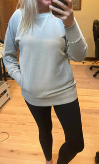 Zenana - Pigment Dyed French Terry Pullover Sweater